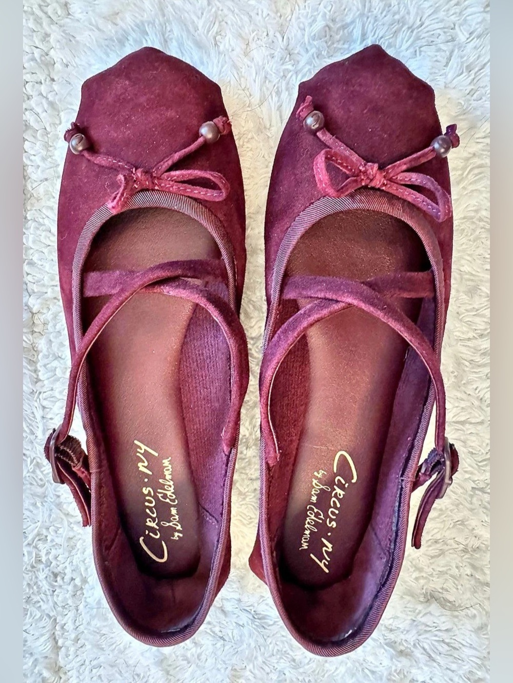Circus by Sam Edelman Burgundy Mary Jane Flats in Spiced Plum
